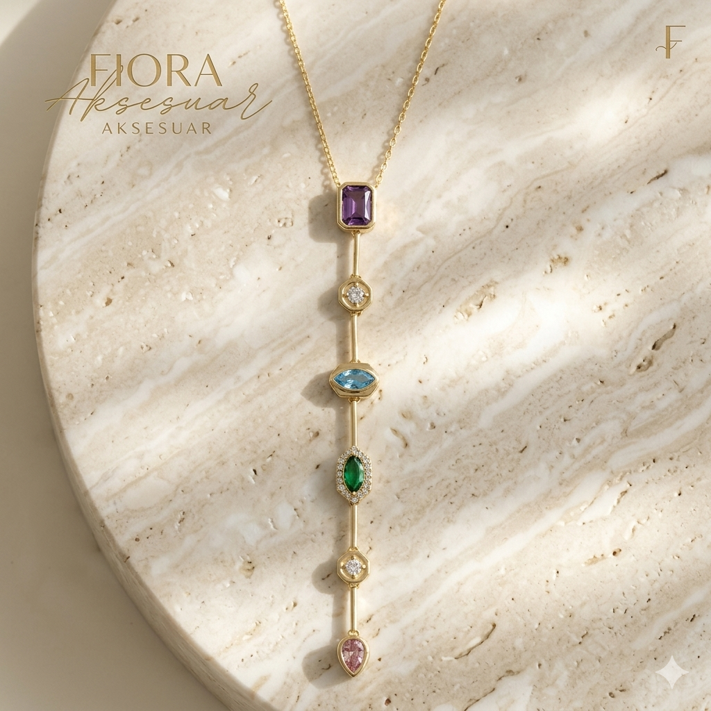 Aura Y  Renkli Kolye
